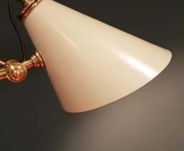 Retro Brass and Grey Metal Shade Desk Lamp OUT OF STOCK - Image 4