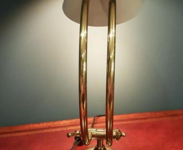 Retro Brass and Grey Metal Shade Desk Lamp OUT OF STOCK - Image 5