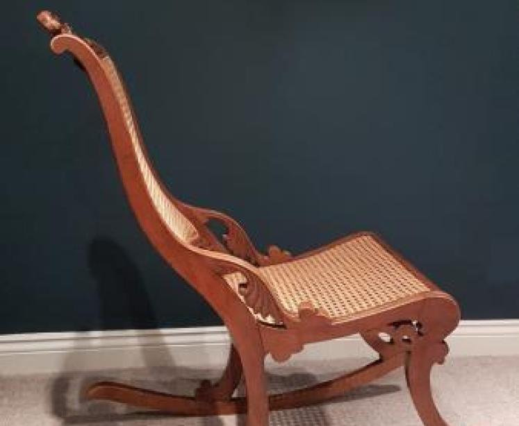 Antique Victorian Walnut Rocking Chair - Image 6