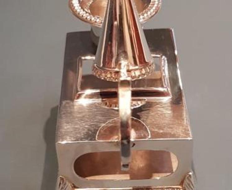 Unusual Victorian Silver Desktop Candlestick and Matchbox Stand  - Image 5