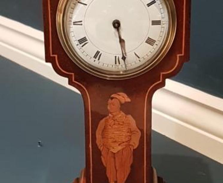 Superb Edwardian Mantel Clock with Inlaid Oriental Figure - Image 1