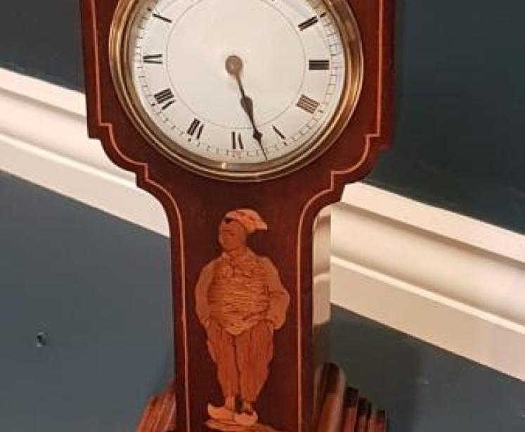 Superb Edwardian Mantel Clock with Inlaid Oriental Figure - Image 6