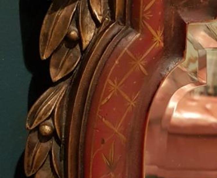 Superb Carved Timber Gilt Pediment Chinoiserie Mirror - Image 3