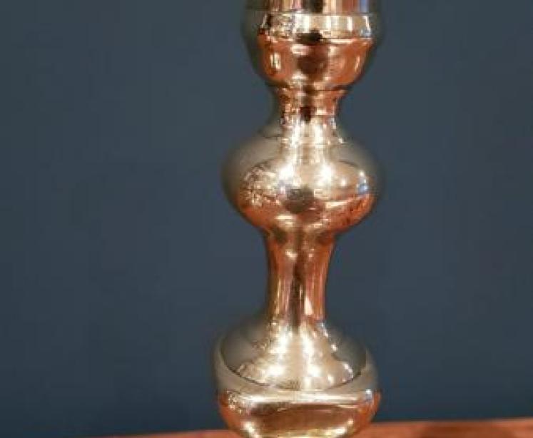 Pair of Antique George III Period Seamed Brass Candlesticks - Image 4