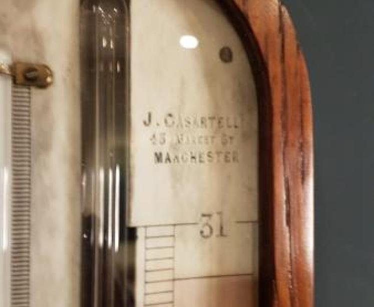 Antique Stick Barometer by Casterelli of Manchester - Image 5