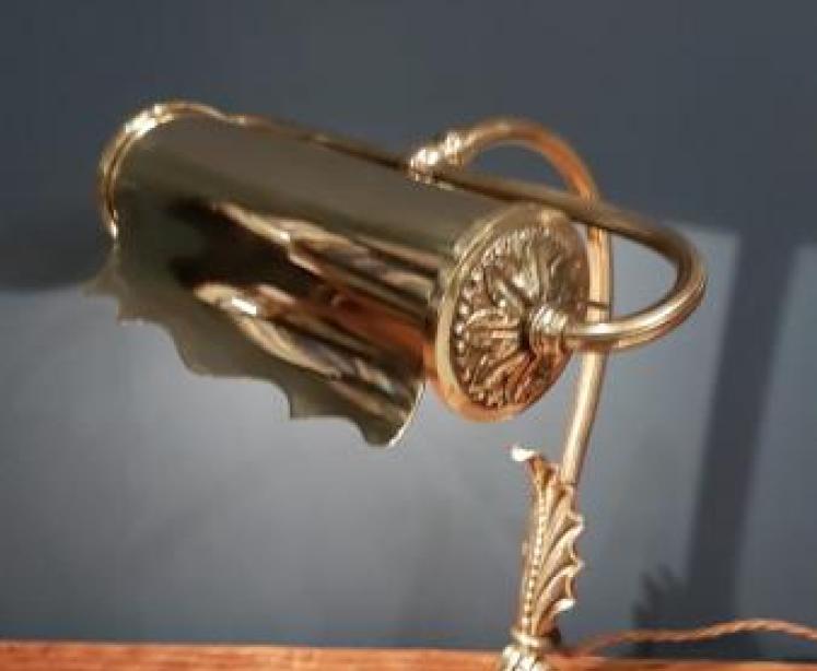 Superb Antique Brass Adjustable Desk Lamp - Image 2