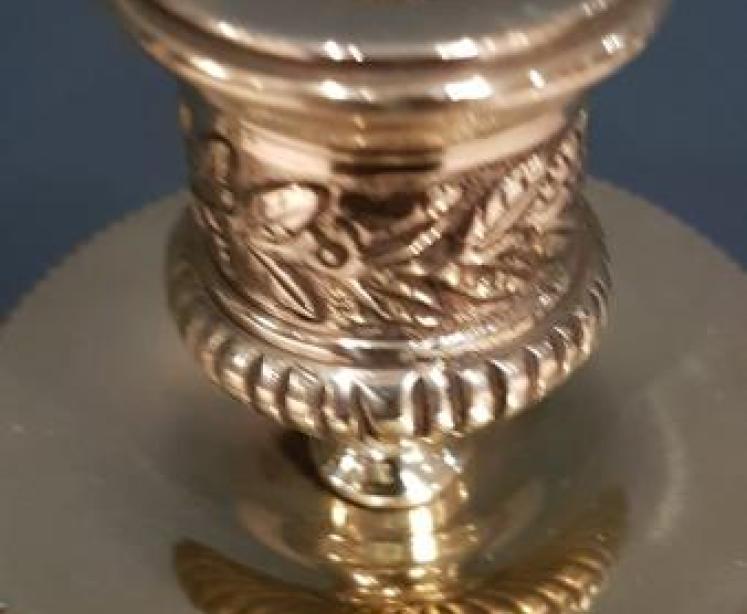 Unusual Pair of Antique Decorative Brass Candlestick - Image 4