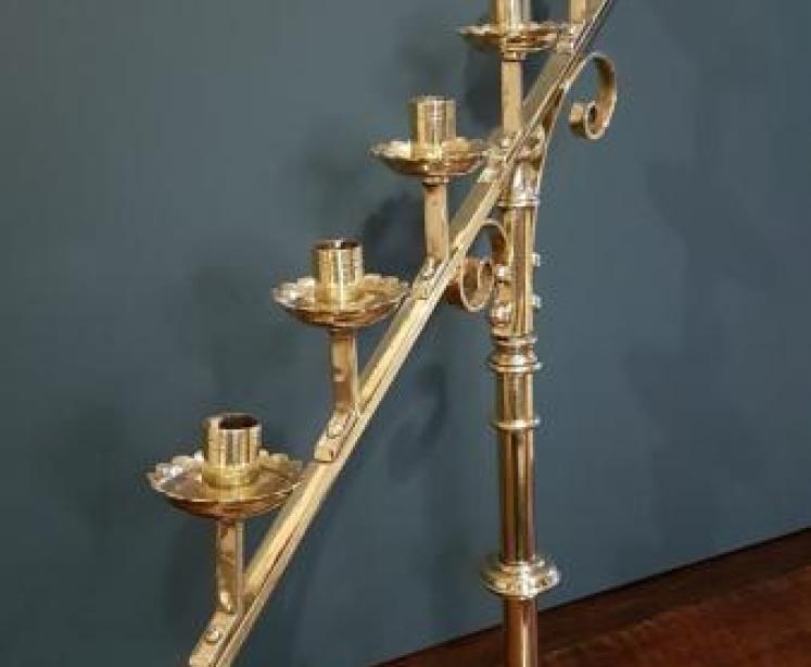 Superb Pair of Large Antique Church Candelabra - Image 2