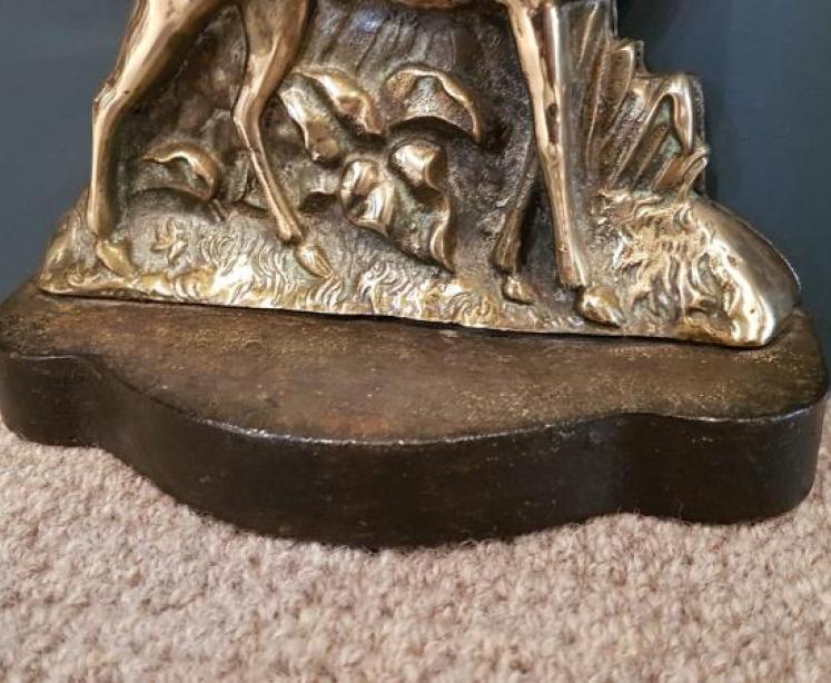 Early Victorian Cast Brass Weighted Country House Door Stop - Image 6