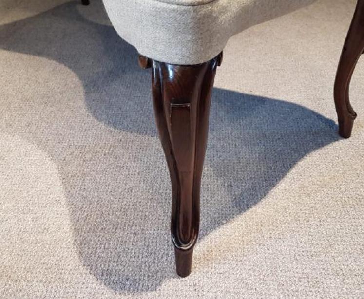 Early Victorian Rosewood Saber Leg Serpentine Stool - Image 5