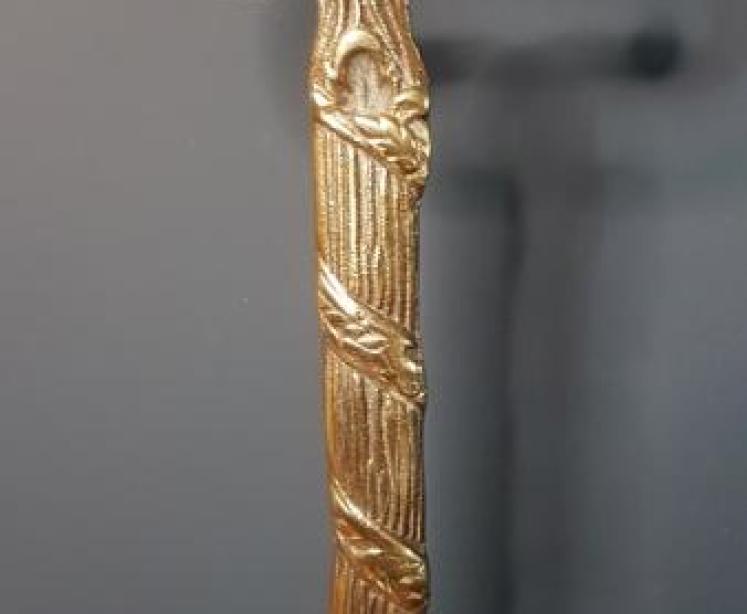 Matching Pair of Antique Cast Brass Wheatsheaf Door Stops - Image 4