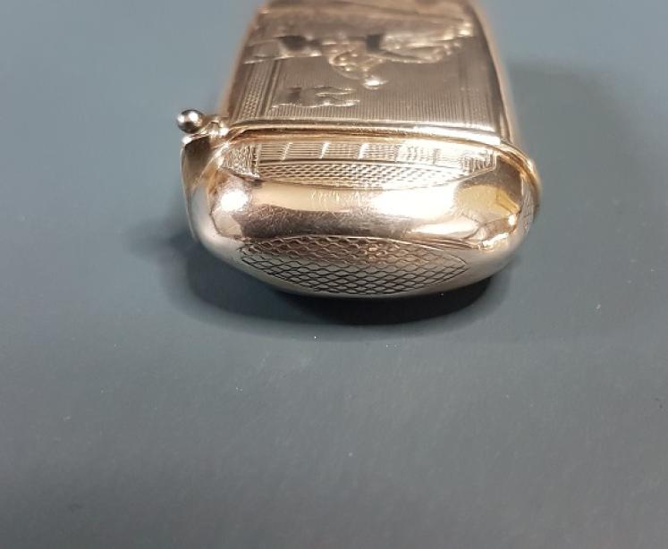 French Silver Vesta Case with Horse Jumping to Front - Image 3