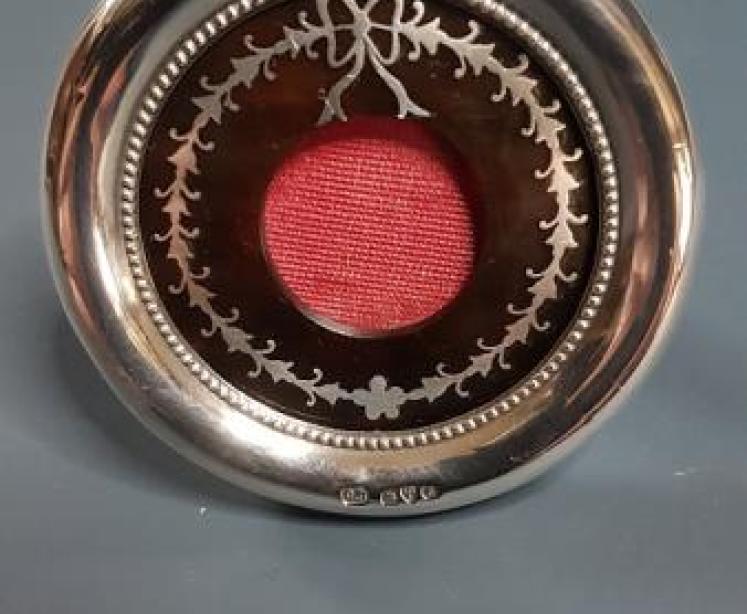 Silver Photo Frame with Tortoise Shell Mask. - Image 1