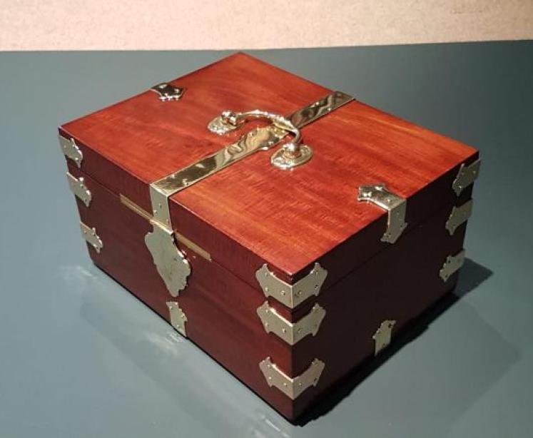 Outstanding Victorian Brass Bound Strong Box - Image 2