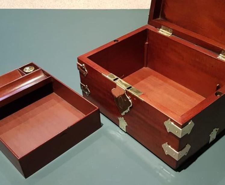 Outstanding Victorian Brass Bound Strong Box - Image 4