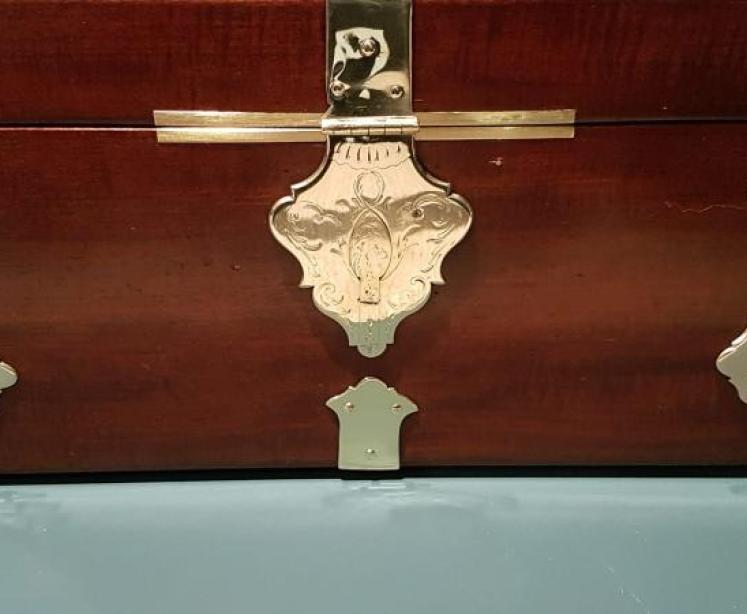 Outstanding Victorian Brass Bound Strong Box - Image 5