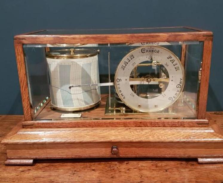 Superb Antique Barograph With Barometer Dial - Image 1