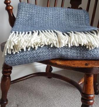 Tweedmill Illusion Blue Slate Throw 