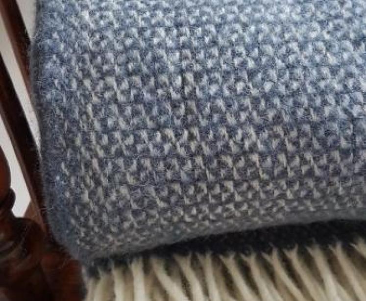 Tweedmill Illusion Blue Slate Throw  - Image 3