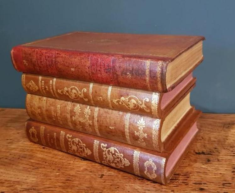 Antique Leather Books Liqueur Tantalus - Image 3