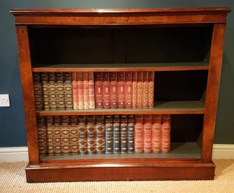 Antique Polished Walnut Open Bookcase - Image 3