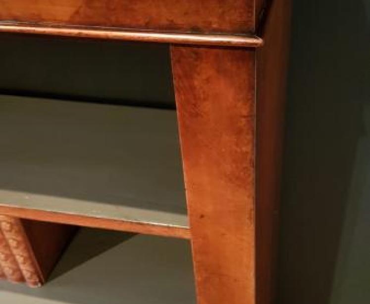 Antique Polished Walnut Open Bookcase - Image 6