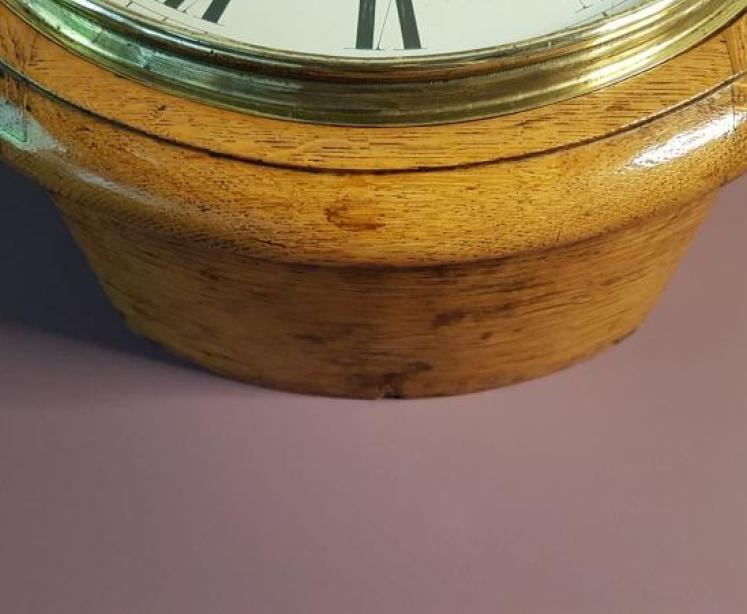Victorian Oak Cased Hull Single Fusse Dial Clock - Image 3