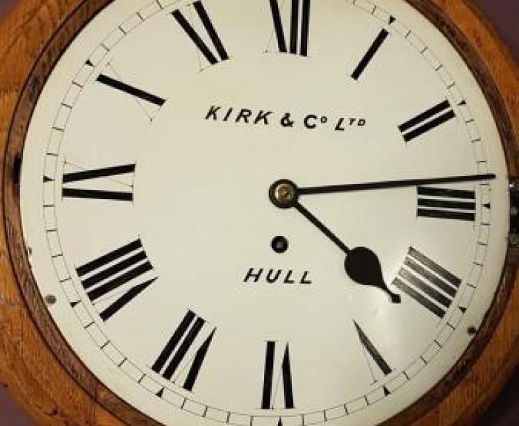 Victorian Oak Cased Hull Single Fusse Dial Clock - Image 6