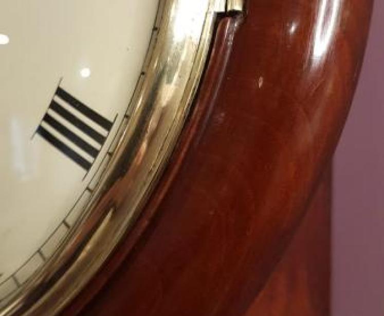 Early Victorian Mahogany 8" Single Fusse Drop Dial Wall Clock - Image 4