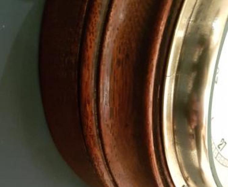 Small Victorian Carved Oak Banjo Barometer - Image 5