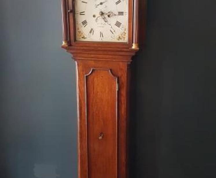Small George III Oak Painted Dial 8 Day Longcase Clock - Image 2