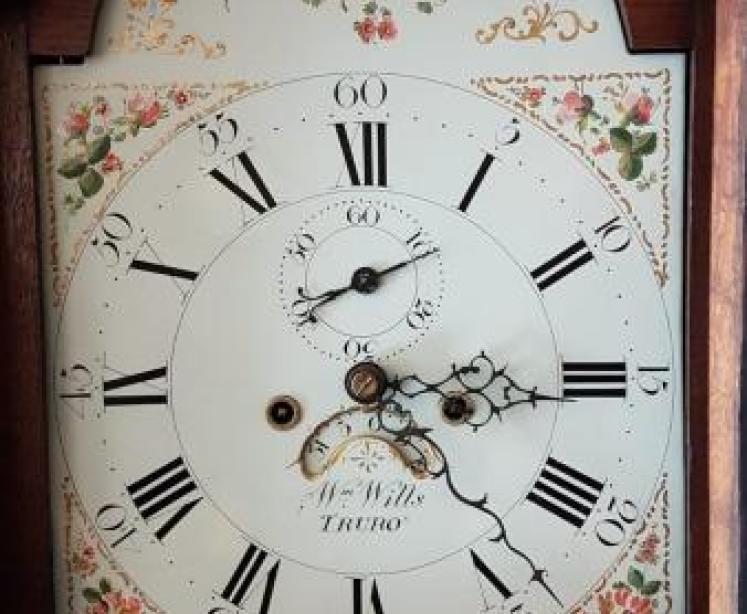 Small George III Oak Painted Dial 8 Day Longcase Clock - Image 4