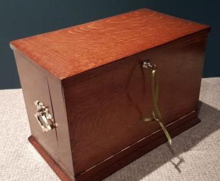 Antique Polished Oak Fitted Stationary & Writing Box - Image 6