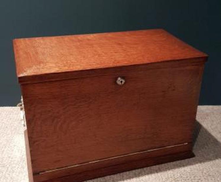 Antique Polished Oak Fitted Stationary & Writing Box - Image 7