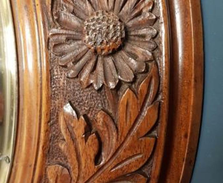 Fine Antique Carved Walnut Barometer Maple & Co - Image 3