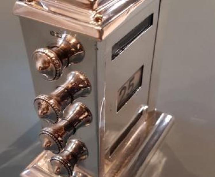 Rare Antique Solid Silver Perpetual Desk Calendar - Image 3