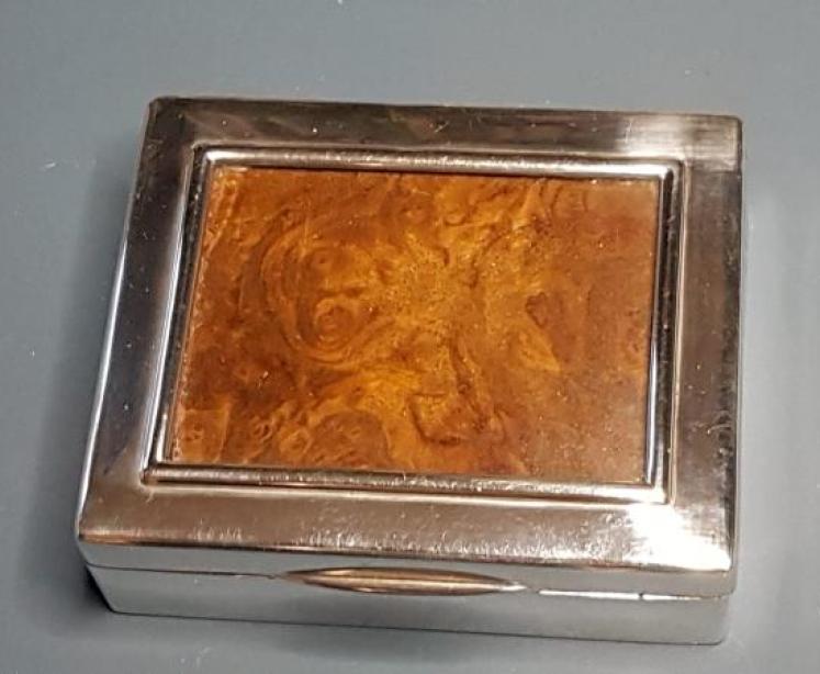 Antique Silver and Burr Walnut Box - Image 2