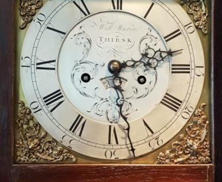 George III Oak Brass and Silvered Dial 8 Day Longcase Clock - Image 3