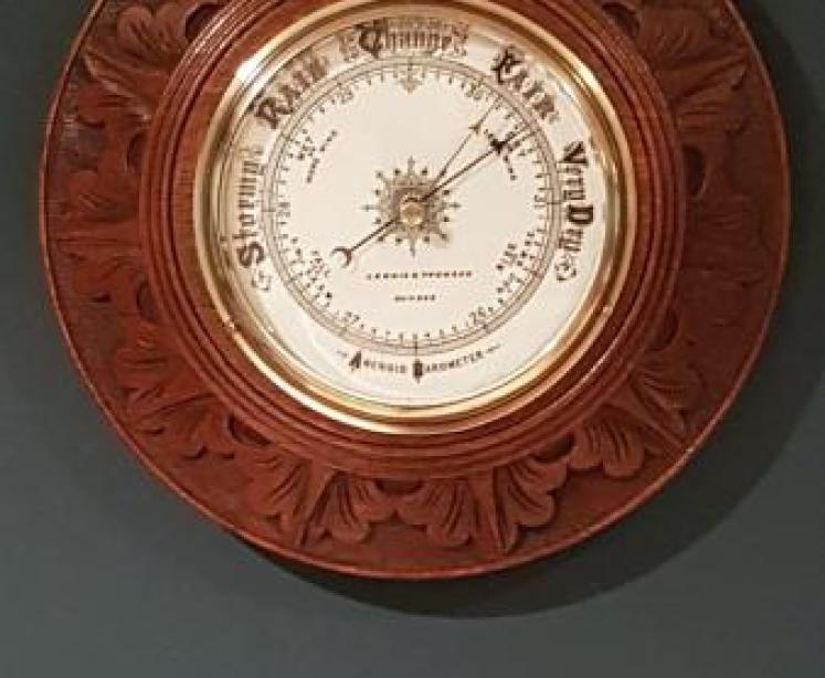 Superb Victorian Carved Oak Dundee Barometer  - Image 1