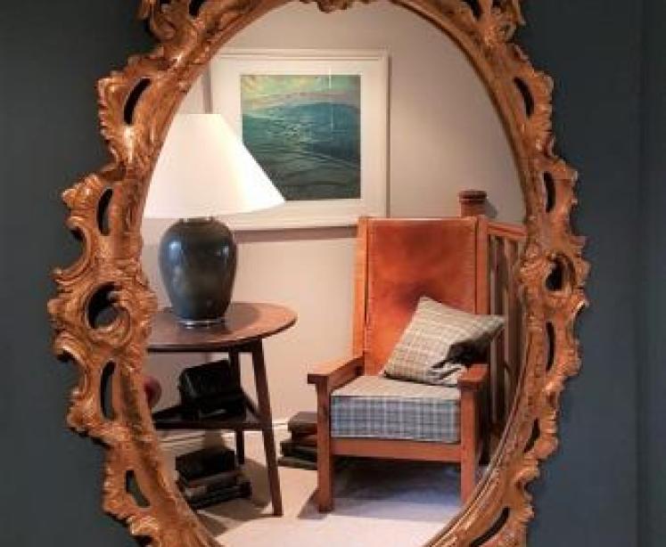 Superb Edwardian Timber Gilt Oval Mirror - Image 1