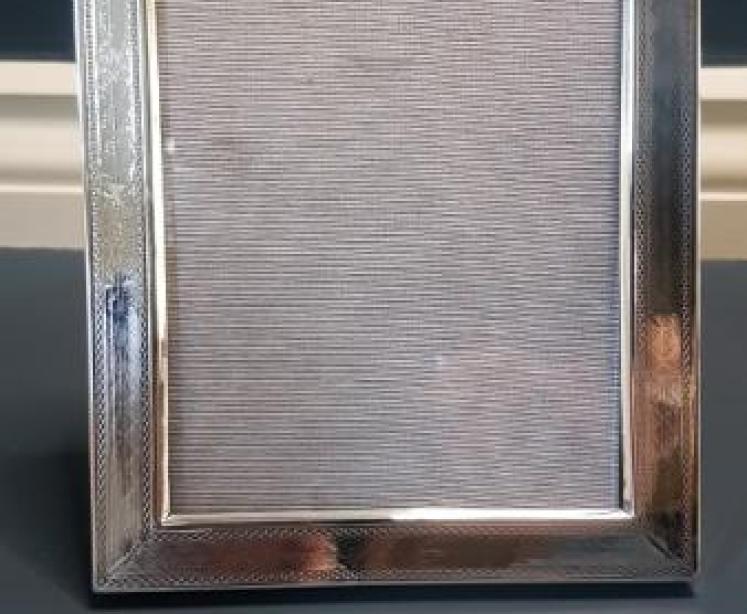 Edwardian Engine Turned Silver Photo Frame - Image 1