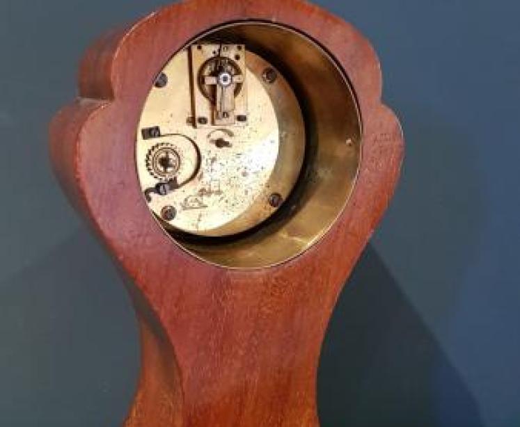 Superb Edwardian Inlaid Rare Shaped Mantel Clock - Image 3