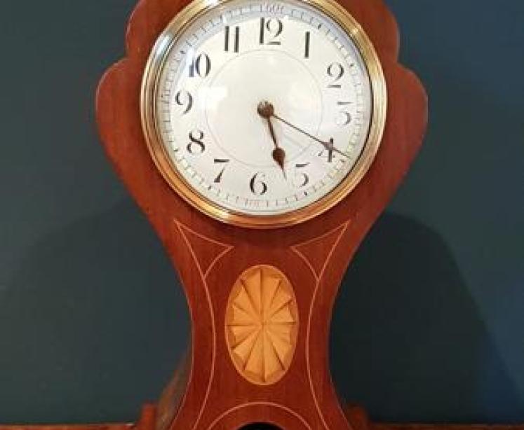 Superb Edwardian Inlaid Rare Shaped Mantel Clock - Image 6
