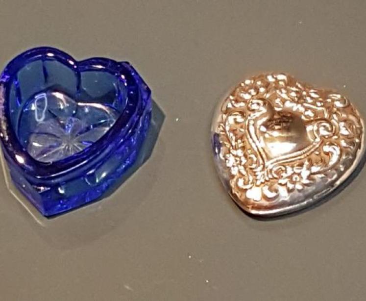 Silver and Bristol Blue Heart Shaped Box - Image 2