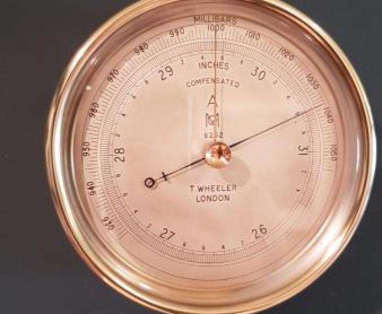 Victorian Brass Cased Marine Barometer - Image 1