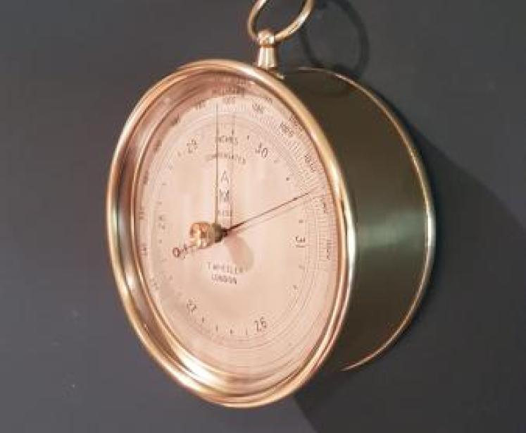 Victorian Brass Cased Marine Barometer - Image 5