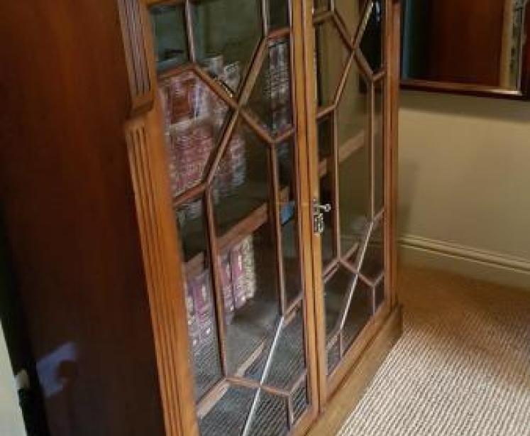 Victorian Walnut Glazed Bookcase - Image 2