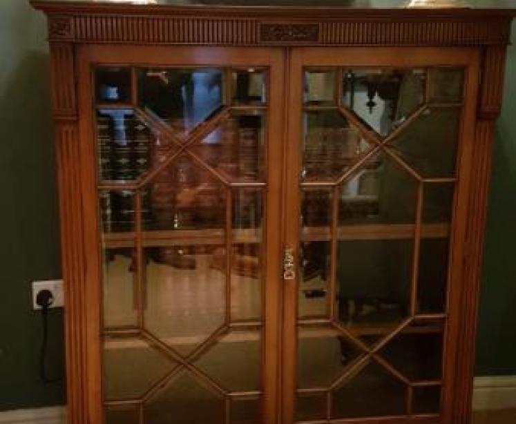 Victorian Walnut Glazed Bookcase - Image 7