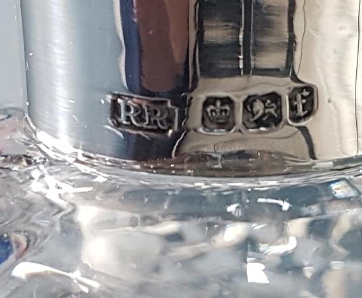 Victorian Cut Crystal Thistle Shaped Decanter with Silver Rim - Image 5