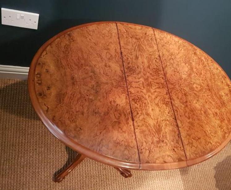 Fine Victorian Burr Walnut Sutherland Table - Image 6